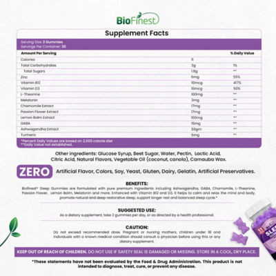 Biofinest 睡眠軟糖補充劑 4