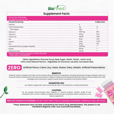 Biofinest海洋膠原蛋白軟糖補充劑 4