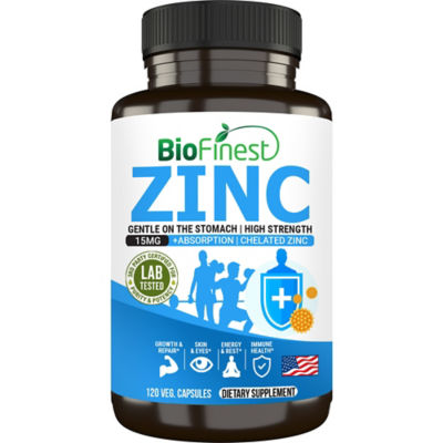 Biofinest 鋅 15 毫克補充劑（120 粒素食膠囊） 1