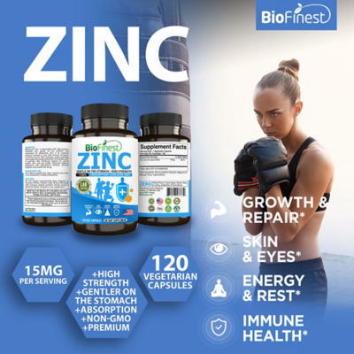 Biofinest 鋅 15 毫克補充劑（120 粒素食膠囊） 3