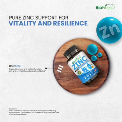Biofinest 鋅 15 毫克補充劑（120 粒素食膠囊） 7