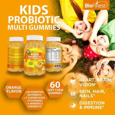 Biofinest 兒童益生菌複合維生素綠色超級食品軟糖補充劑 3