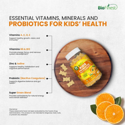 Biofinest 兒童益生菌複合維生素綠色超級食品軟糖補充劑 7