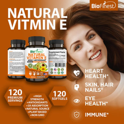 Biofinest 天然維生素 E 400IU 補充劑（120 粒軟膠囊） 3