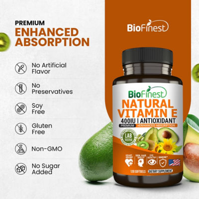 Biofinest 天然維生素 E 400IU 補充劑（120 粒軟膠囊） 8