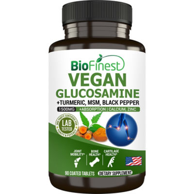 Biofinest 純素葡萄糖胺關節支持活動能力 MSM 鈣薑黃補充劑（90 片包衣片） 1