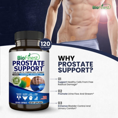 Biofinest 前列腺膀胱支持男士補充劑（120粒素食膠囊） 6