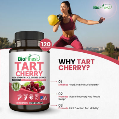 Biofinest 酸櫻桃 20000 毫克萃取物補充劑（120 粒素食膠囊） 6