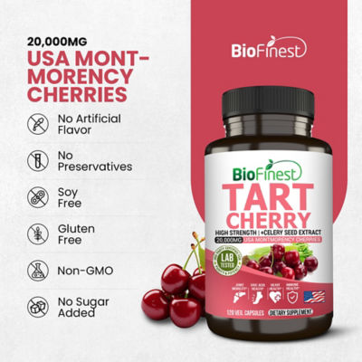 Biofinest 酸櫻桃 20000 毫克萃取物補充劑（120 粒素食膠囊） 8