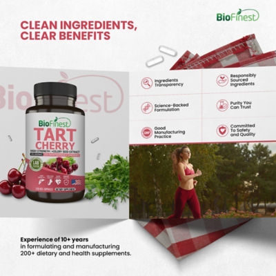 Biofinest 酸櫻桃 20000 毫克萃取物補充劑（120 粒素食膠囊） 9