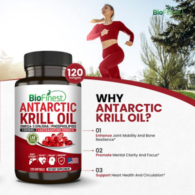 Biofinest Antarctic Krill Oil 1000mg Supplement (120 Softgels) 6