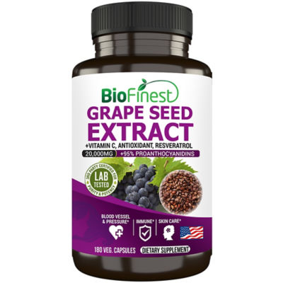 Biofinest 葡萄籽萃取物 20000 毫克補充劑（180 粒素食膠囊） 1