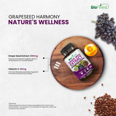 Biofinest 葡萄籽萃取物 20000 毫克補充劑（180 粒素食膠囊） 7