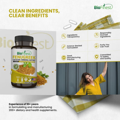 Biofinest 胡蘆巴籽 1220 毫克補充劑（180 粒素食膠囊） 9