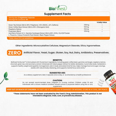 Biofinest Fat Burner Supplement (90 Veg. Capsules) 4