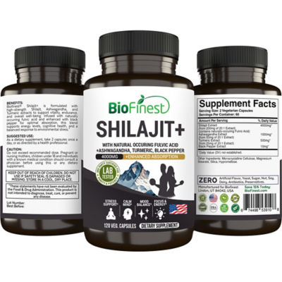 Biofinest Shilajit+ 4000mg 補充品（120 粒素食膠囊） 2