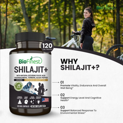Biofinest Shilajit+ 4000mg 補充品（120 粒素食膠囊） 6