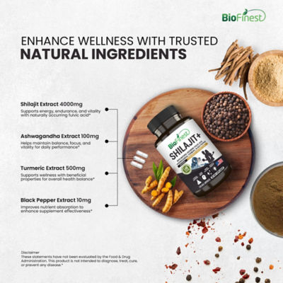 Biofinest Shilajit+ 4000mg 補充品（120 粒素食膠囊） 7