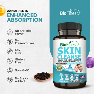 Biofinest 祛痘潔膚補充品（120粒素食膠囊） 8
