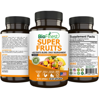 Biofinest Super Fruits Antioxidant Energy Hydration Immune Supplement (90 Veg. Capsules) 2