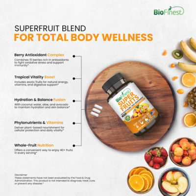 Biofinest Super Fruits Antioxidant Energy Hydration Immune Supplement (90 Veg. Capsules) 7