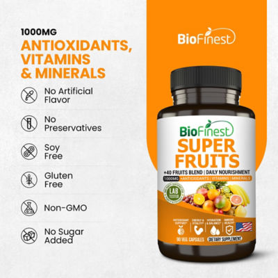 Biofinest Super Fruits Antioxidant Energy Hydration Immune Supplement (90 Veg. Capsules) 8