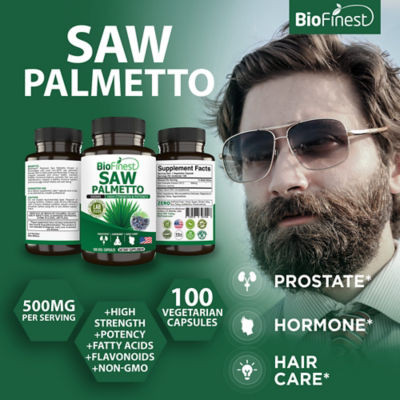 Biofinest 鋸棕櫚萃取物500毫克補充劑（100粒素食膠囊） 3