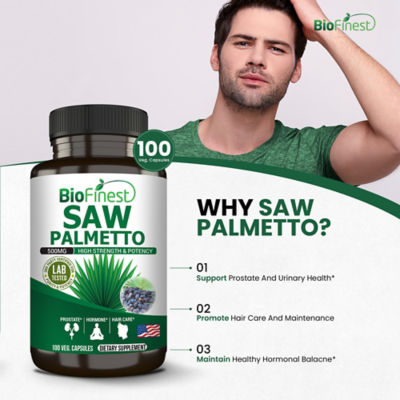 Biofinest 鋸棕櫚萃取物500毫克補充劑（100粒素食膠囊） 6