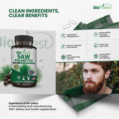 Biofinest 鋸棕櫚萃取物500毫克補充劑（100粒素食膠囊） 9