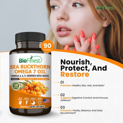 Biofinest 沙棘 Omega 7 油 4500mg 補充劑（90 粒軟膠囊） 6