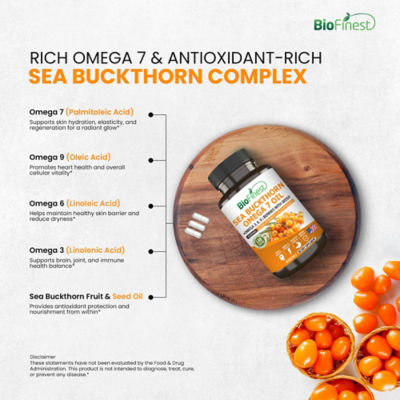 Biofinest 沙棘 Omega 7 油 4500mg 補充劑（90 粒軟膠囊） 7