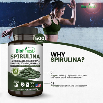 Biofinest 螺旋藻 3000 毫克補充劑（500片） 6