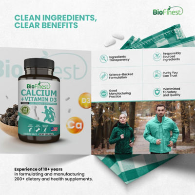 Biofinest Calcium Vitamin D3 Supplement (120 Coated Tablets) 9
