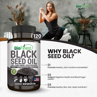 Biofinest Black Seed Oil 500mg Supplement (120 Softgels) 6