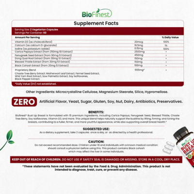 Biofinest 丰胸营养补充剂（120粒素食胶囊） 4