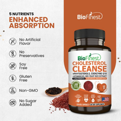 Biofinest Cholesterol Cleanse Supplement (120 Veg. Capsules) 8