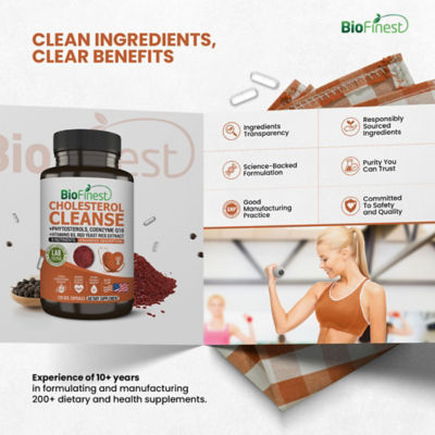 Biofinest Cholesterol Cleanse Supplement (120 Veg. Capsules) 9