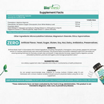 Biofinest Body Fresh 身体清新补充剂（90 粒素食胶囊） 4