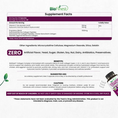 Biofinest 膠原蛋白複合物補充劑（90 粒膠囊） 4