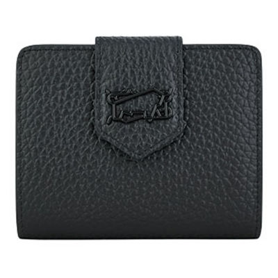 BRAUN BÜFFEL Braun Buffel Bindan Bifold Small Wallet W/Coin Compartment in Black 1