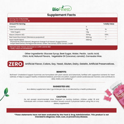 Biofinest Cholesterol Support Gummies Supplement 4