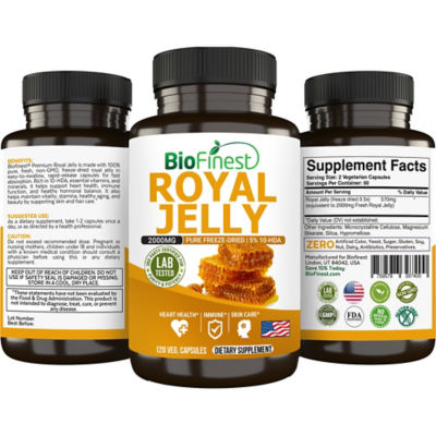 Biofinest 蜂王乳 - 高 10-DHA 補充品（120 粒素食膠囊） 2