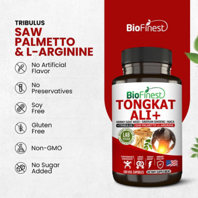 Biofinest 東革阿里 500 毫克瑪卡人蒺藜男士補充劑（180 粒素食膠囊） 8