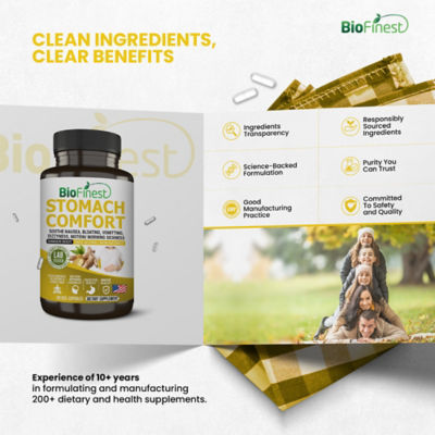 Biofinest 胃部舒緩生薑補充劑（60粒素食膠囊） 6