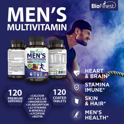 Biofinest 男士複合維生素補充劑 A B C E D K 鈣（120 片包衣片） 3