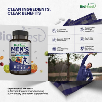 Biofinest 男士複合維生素補充劑 A B C E D K 鈣（120 片包衣片） 9