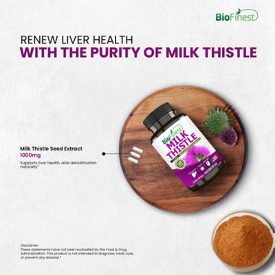 Biofinest 水飛薊萃取物 1000 毫克補充劑（120 粒素食膠囊） 7