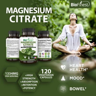 Biofinest Magnesium Citrate Supplement (120 Veg. Capsules) 3