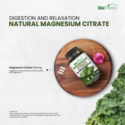 Biofinest Magnesium Citrate Supplement (120 Veg. Capsules) 7