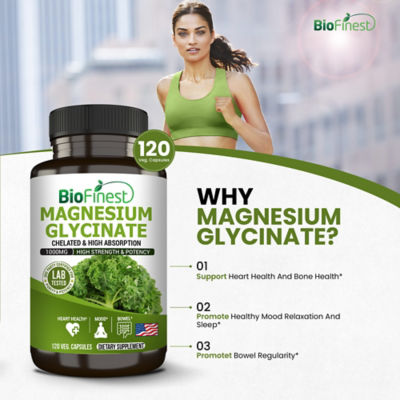 Biofinest 甘胺酸鎂補充劑（120 粒素食膠囊） 6